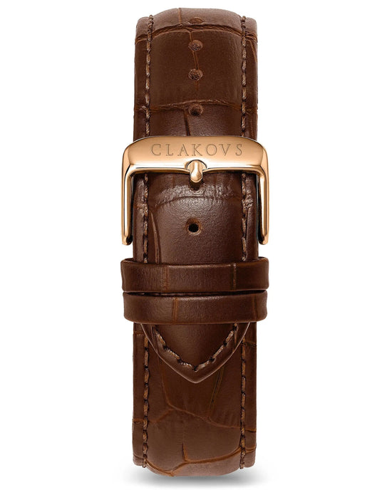 BRACELET 〡 GOLD CROCO BROWN CLAKOVS BRUSTEL
