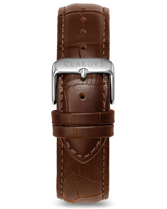 BRACELET 〡 SILVER CROCO BROWN